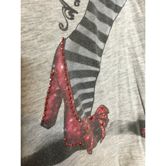 Wizard of Oz Womens If the Shoe Fits Wicked Witch T Shirt Cap Sleeves Gray Size - Picture 4 of 5